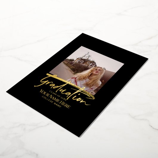 Afstuderen Folie Uitnodiging Kaarten (Gedraaid)