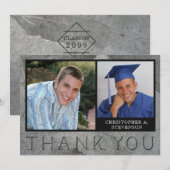 Afstuderen Formele gegraveerde Stone Foto Hartelij Bedankkaart (Voorkant / Achterkant)