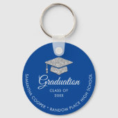 Afstuderen Foto 2024 Keepsake Blauw Sleutelhanger (Voorkant)