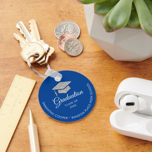 Afstuderen Foto 2024 Keepsake Blauw Sleutelhanger (Bureau)