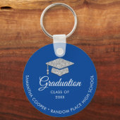 Afstuderen Foto 2024 Keepsake Blauw Sleutelhanger (Voorkant)