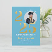 Afstuderen Foto 2025 Goud Blauw Kaart (Staand voorkant)