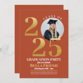 Afstuderen Foto 2025 Goud Sinaasappel Kaart (Voorkant / Achterkant)