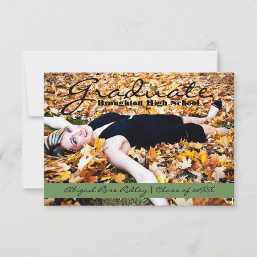 Afstuderen foto | 3x5 Groene streep Kaart (Voorkant)