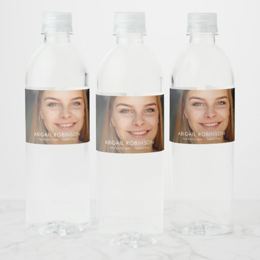 Afstuderen Foto Aangepast Waterfles Etiket (Flessen)