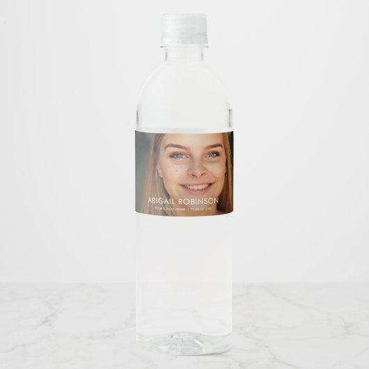 Afstuderen Foto Aangepast Waterfles Etiket (Voorkant)