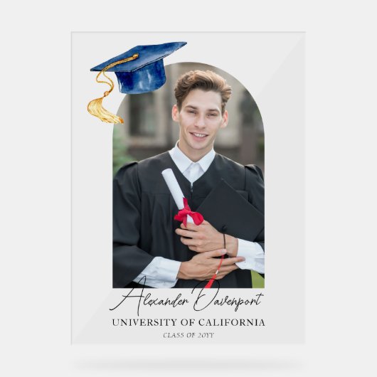 Afstuderen foto aangepaste acryl teken bord (Voorkant)