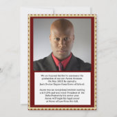 Afstuderen Foto Aankondiging Maroon en Goud (Achterkant)