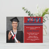 Afstuderen Foto Aankondiging Rode Stripes (Staand voorkant)