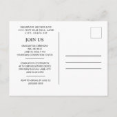 Afstuderen Foto Aankondiging Uitnodiging blauw (Achterkant)