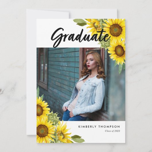 Afstuderen Foto Aankondiging Zonnebloem Script (Voorkant)