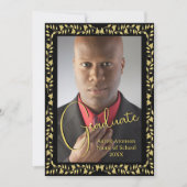 Afstuderen Foto Aankondiging Zwart en Gouden Ivy (Voorkant)