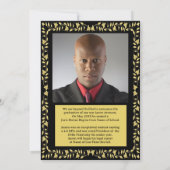 Afstuderen Foto Aankondiging Zwart en Gouden Ivy (Achterkant)
