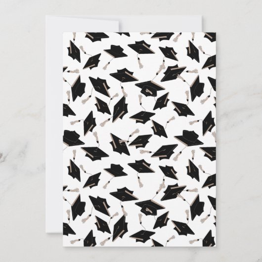 Afstuderen Foto Aankondiging Zwart-wit (Achterkant)