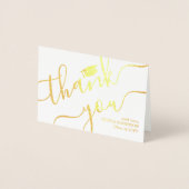 Afstuderen Foto & Adres Modern Bedankt Opgevouwen Folie Kaarten (Voorkant)