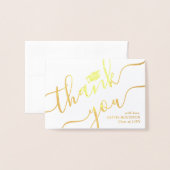 Afstuderen Foto & Adres Modern Bedankt Opgevouwen Folie Kaarten (Voorkant met envelop)