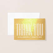Afstuderen Foto & Adres Modern Elegant Dank u Folie Kaarten (Voorkant met envelop)