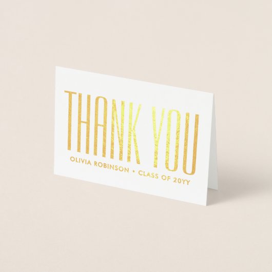 Afstuderen Foto & Adres Modern Minimal Dank u Folie Kaarten (Voorkant)