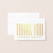 Afstuderen Foto & Adres Modern Minimal Dank u Folie Kaarten (Voorkant met envelop)