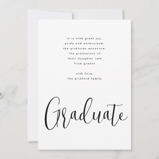 Afstuderen Foto Afstudeerder Afstuderen Aankondiging (Achterkant)