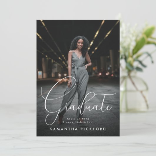 Afstuderen Foto Afstudeerder Afstuderen Aankondiging (Staand voorkant)