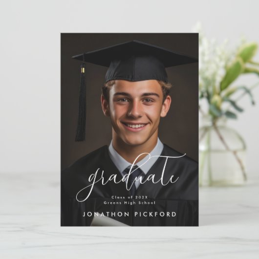 Afstuderen Foto Afstudeerder Afstuderen Aankondiging (Staand voorkant)