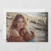 Afstuderen Foto - Afstudeerder Party Script Gold Kaart (Voorkant)