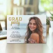 Afstuderen Foto - Afstudeerder Party Script Gold Kaart