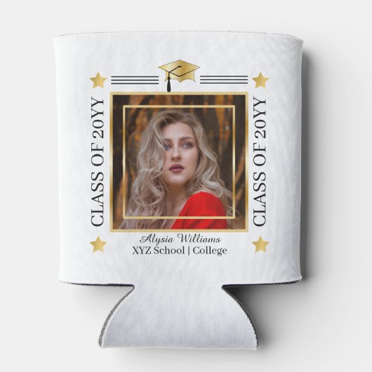 Afstuderen Foto Afstudeerder Pet School | jaar van Blikjeskoeler (Achterkant)