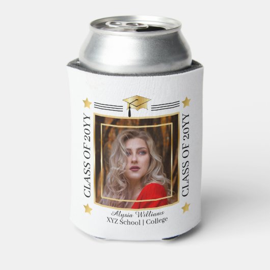 Afstuderen Foto Afstudeerder Pet School | jaar van Blikjeskoeler (Blikje Achterkant)