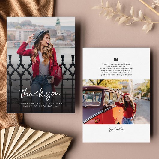 Afstuderen Foto Afstuderen 2025 Dank u kaart Notitiekaartje
