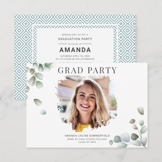 Afstuderen Foto Afstuderen 2025 Party Kaart (Voorkant / Achterkant)