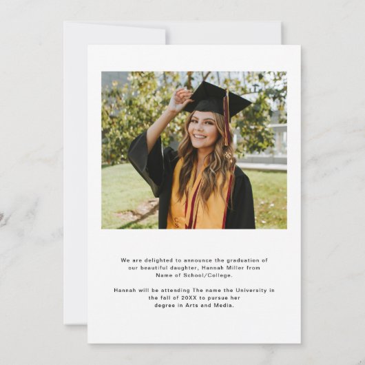 Afstuderen Foto Afstuderen Aankondiging (Achterkant)