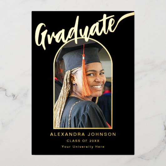 Afstuderen foto Afstuderen aankondiging Black Gold (Voorkant)