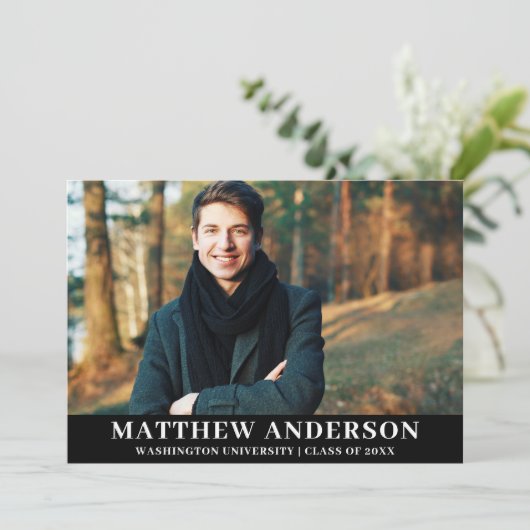 Afstuderen Foto Afstuderen Aankondiging Kaart (Staand voorkant)