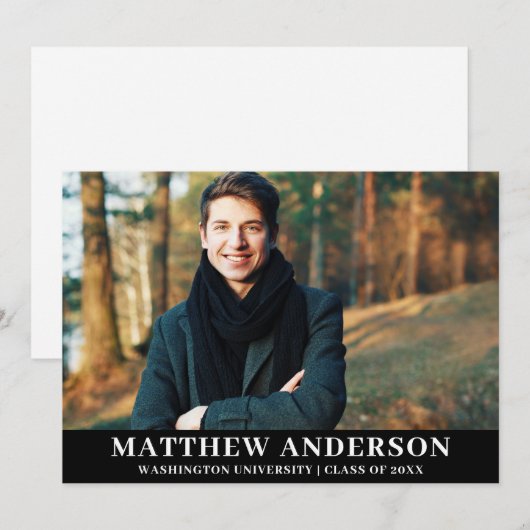 Afstuderen Foto Afstuderen Aankondiging Kaart (Voorkant / Achterkant)