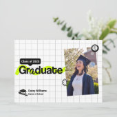 Afstuderen foto Afstuderen aankondiging moderne Ka (Staand voorkant)