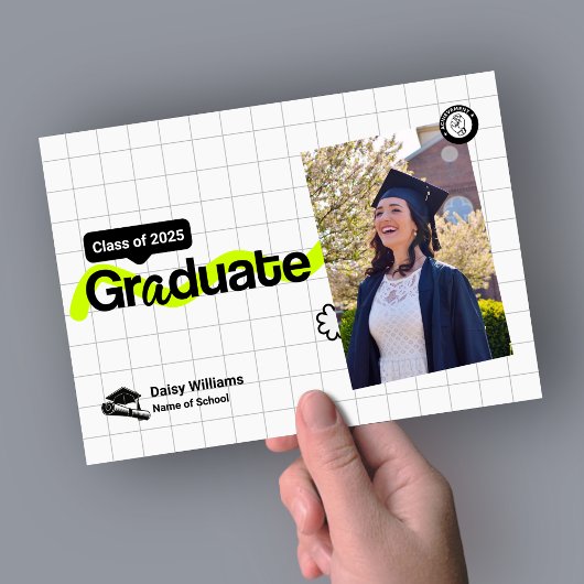 Afstuderen foto Afstuderen aankondiging moderne Ka