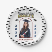 Afstuderen Foto Afstuderen Gefeliciteerd Aangepast Papieren Bordje (Voorkant)