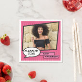 Afstuderen Foto Afstuderen Girly Pink Class of 202 Servet (Insitu)