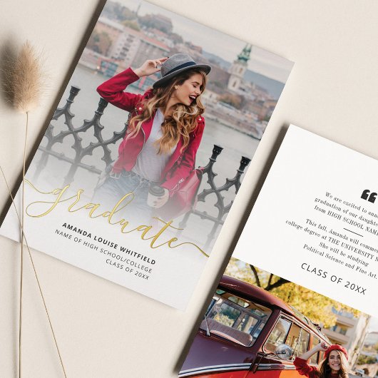 Afstuderen Foto Afstuderen Gold Foil aankondiging