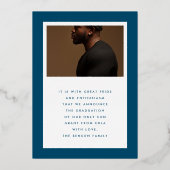  "Afstuderen" Foto Afstuderen Gold Folie Uitnodiging (Achterkant)