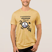 Afstuderen Foto Afstuderen Klasse Jaar 2024 Custom Tri-Blend Shirt (Voorkant)