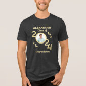 Afstuderen Foto Afstuderen Klasse Jaar 2024 Custom Tri-Blend Shirt (Voorkant)