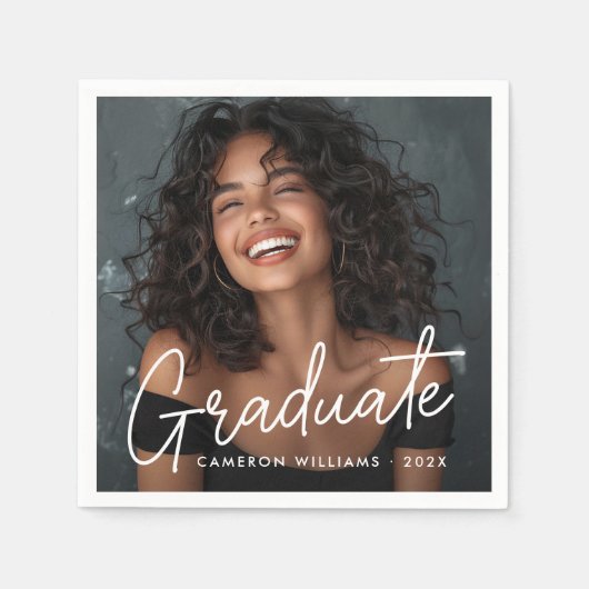 Afstuderen foto afstuderen naam servet (Voorkant)