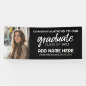 Afstuderen Foto - Afstuderen Party - Zwart Spandoek (Horizontaal)