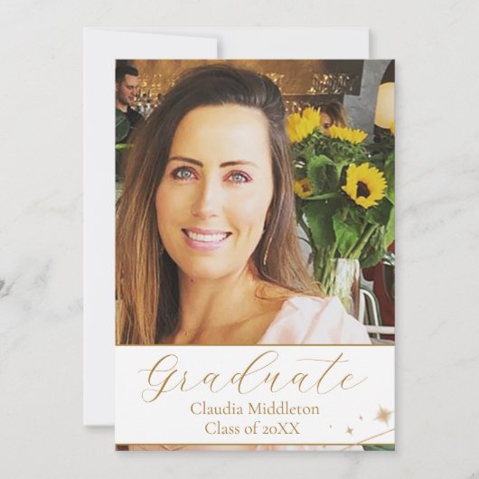 Afstuderen foto avond sterren feest kaart (Voorkant)