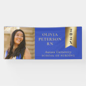 Afstuderen foto banner blauw goud (Horizontaal)