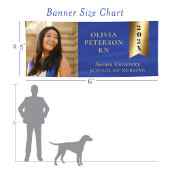 Afstuderen foto banner blauw goud