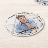 Afstuderen Foto bedankt Klasse 20XX Aangepast Ronde Kartonnen Onderzetter (Gebogen)